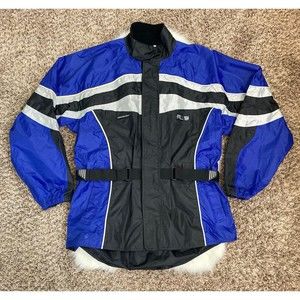 COPY - Field Sheer Motorcycle Jacket Men's Medium Black/Silver/Blue Hook & Loop…